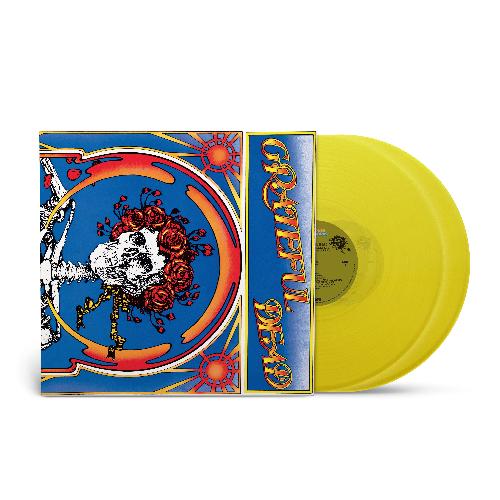 Grateful Dead - Grateful Dead (Skull and Roses) album cover and 2LP lemonade vinyl. 