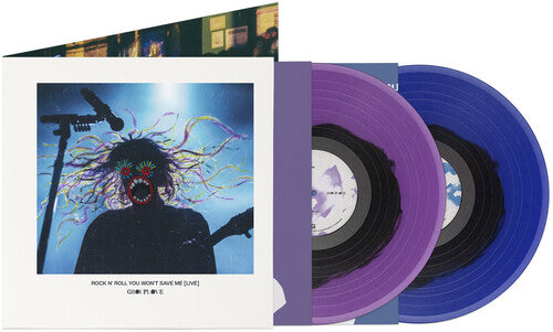 Grouplove - Rock N' Roll You Won't Save Me album cover and purple, blue, and black vinyl. 