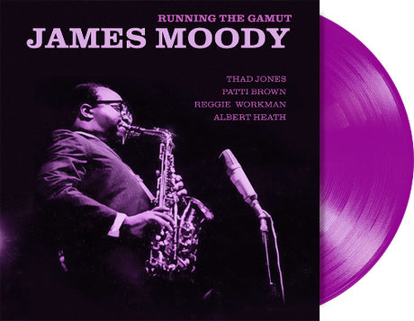 James Moody - Running the Gamut album cover and purple vinyl. 