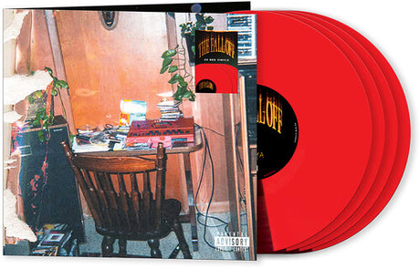 J. Cole - The Fall-Off album cover and 4LP red vinyl. 