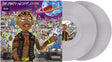 Juice Wrld - The Party Never Ends album cover and 2LP silver vinyl. 