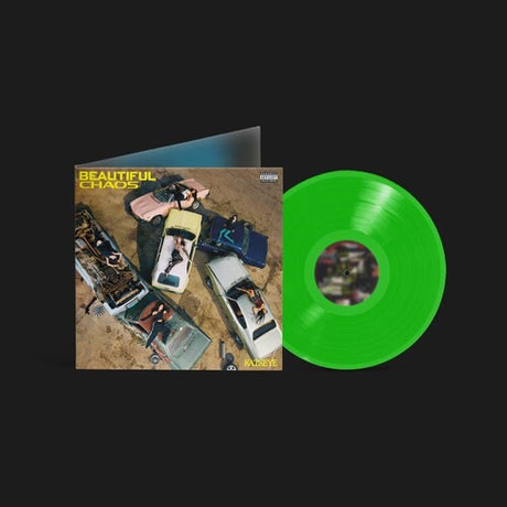 Katseye - Beautiful Chaos album cover and green vinyl. 