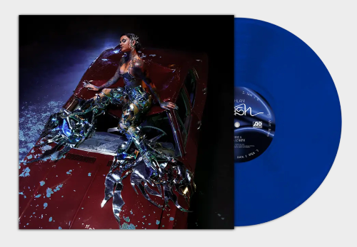 Kehlani - Crash album cover and blue vinyl. 