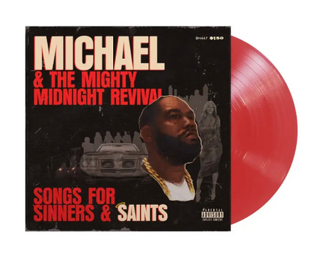 Killer Mike - Michael & The Mighty Midnight Revival - Songs For Sinners And Saints album cover and red vinyl. 