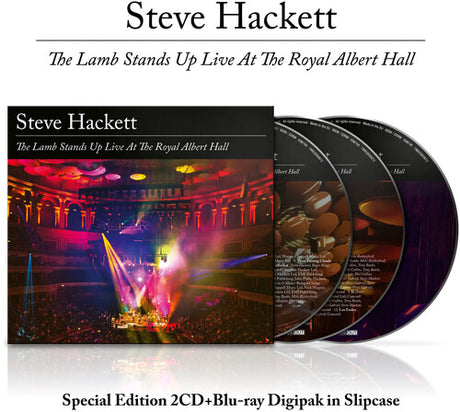Steve Hackett - The Lamb Stands Up Live At The Royal Albert Hall album cover and 3 CDs