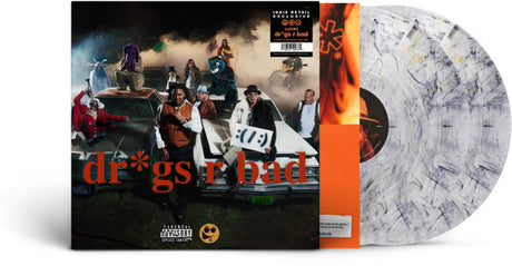 Lucki - Dr*Gs R Bad album cover and 2LP grey marble vinyl