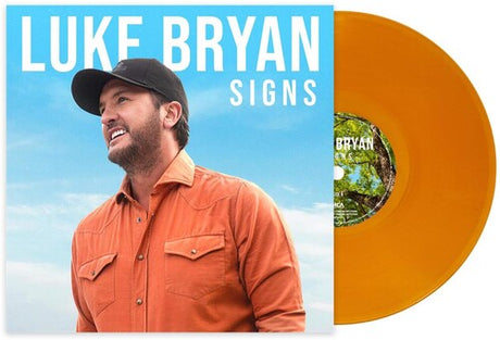 Luke Bryan - Signs album cover and orange vinyl