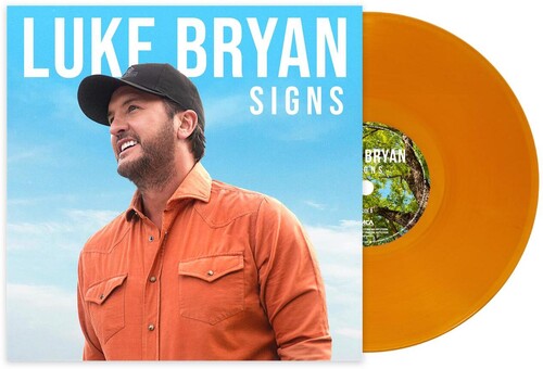 Luke Bryan - Signs album cover and orange vinyl