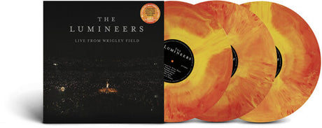 Lumineers - Live From Wrigley Field album cover and 3LP orange and yellow vinyl. 