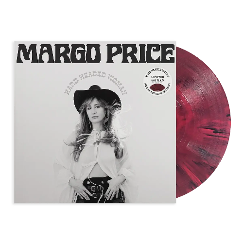 Margo Price - Hard Headed Woman album cover and red splatter vinyl. 