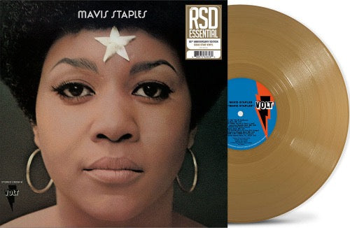 Mavis Staples - Mavis Staples album cover and gold vinyl. 