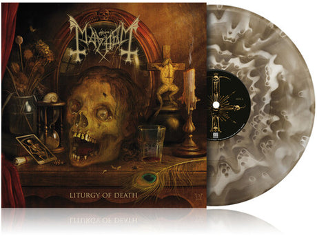 mayhem - Liturgy of Death album cover and black smoke ghost vinyl