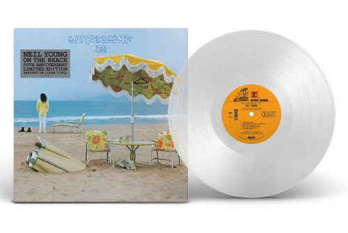 Neil Young - On The Beach album cover and Clear vinyl. 