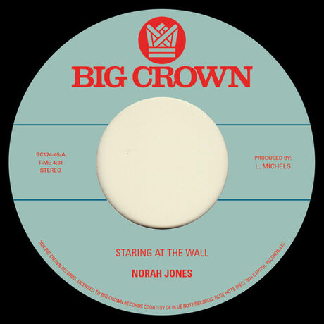 Norah Jones - Staring At the Wall / All This Time 7" label. 