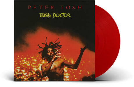 Peter Tosh - Bush Doctor album cover and red vinyl. 