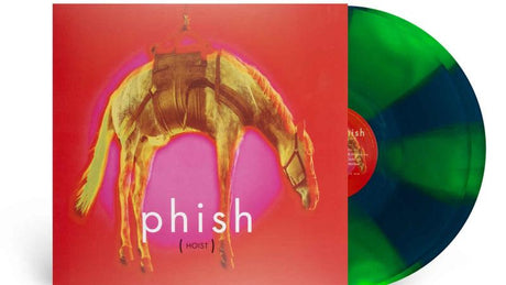 Phish "Hoist" album cover shown with 2 blue & green colored vinyl records