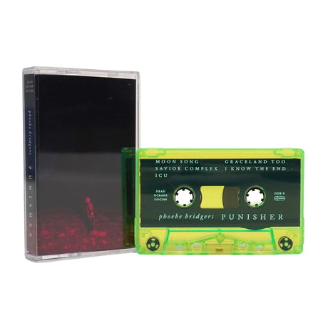 Phoebe Bridgers - Punisher cassette cover with green cassette shown