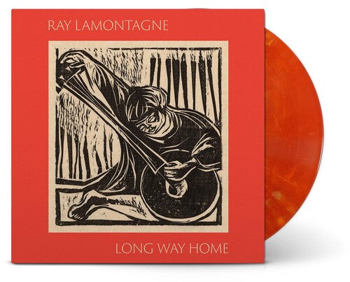 Ray Lamontagne - Long Way Home album cover and orange vinyl. 