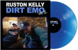 Ruston Kelly - Dirt Emo Vol. 2 album cover with a blue vinyl record 