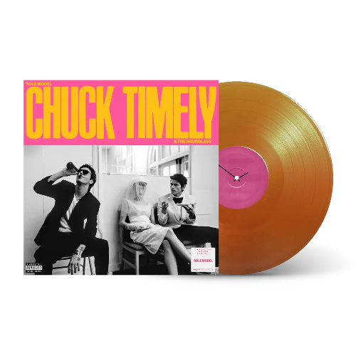 Role Model - Chuck Timely and The Hourglass album cover and orange vinyl. 