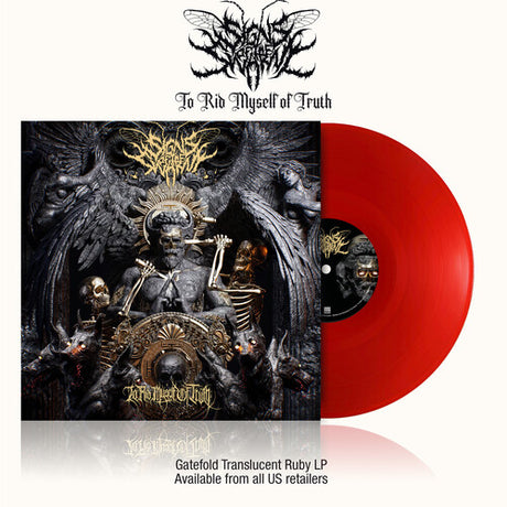 Signs of the Swarm - To Rid Myself of Truth album cover and red vinyl. 