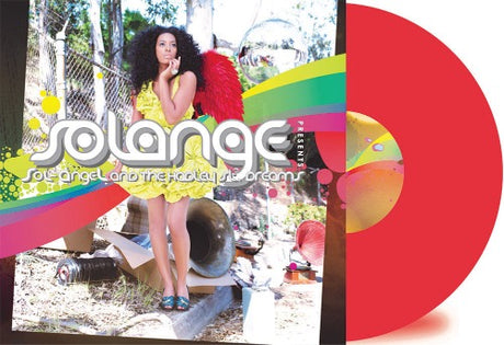 Solange - Sol-Angel and The Hadley St. Dreams album cover and red vinyl. 