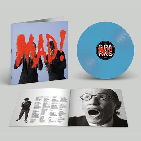 Sparks - Mad! album cover and blue vinyl. 