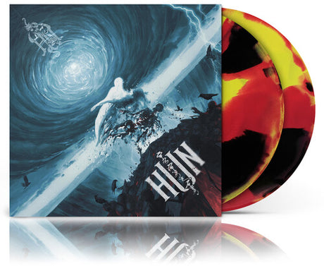 The Hu - HUN album cover and 2LP yellow, red, and black vinyl