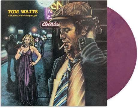 Tom Waits - The Heart Of Saturday Night album cover and purple vinyl. 
