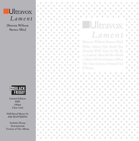 Ultravox lament album cover