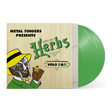 Metal Fingers Presents: Special Herbs Vol. 9 & 0 album cover and 2LP green vinyl. 