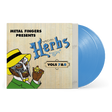 Metal Fingers Presents: Special Herbs Vol. 7 & 8 album cover and 2LP blue vinyl. 
