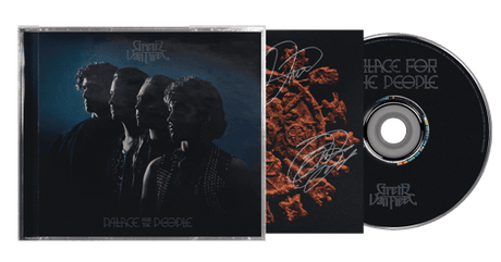 Greta Van Fleet "Palace for the people" album cover shown with an autographed insert and a black CD.