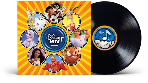 Various Artists - Disney Hits 2 album cover and black vinyl 