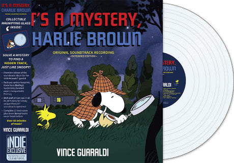 Vince Guaraldi - It's a Mystery, Charlie Brown album cover and clear vinyl. 