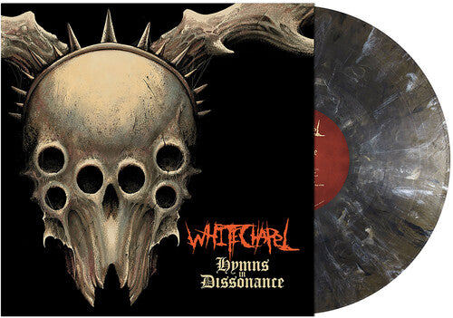 Whitechapel - Hymns in Dissonance album cover and grey marble vinyl. 