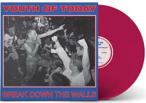 Youth of Today - Break Down the Walls album cover and pink vinyl. 