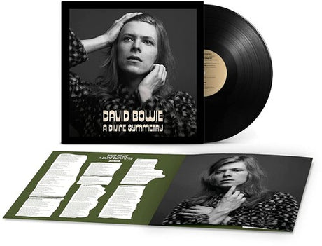 David Bowie - A Divine Symmetry (An Alternative Journey Through Hunky Dory) album cover, black vinyl, and insert.