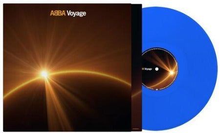 Abba - Voyage album cover with blue colored vinyl record