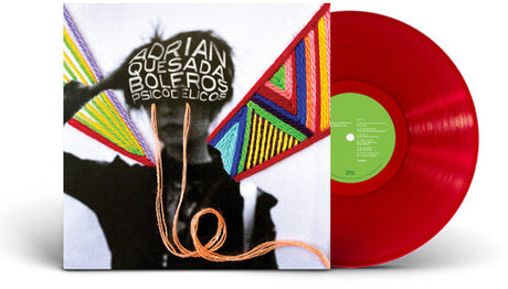 Adrian Quesada - Boleros Psicodelicos album cover and red vinyl. 