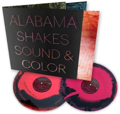 Alabama Shakes - Sound & Color deluxe edition album cover with two pink and black swirl vinyl records
