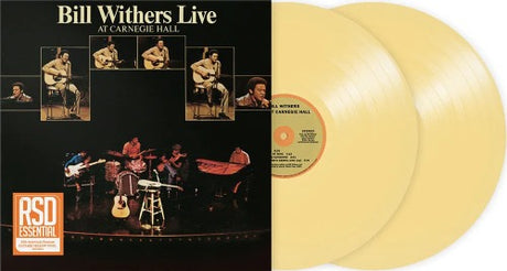 Bill Withers Live at Carnegie Hall album cover with 2 custard yellow vinyl records