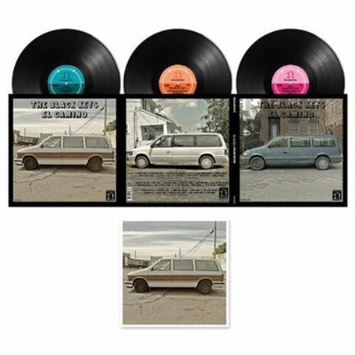 The Black Keys - El Camino Deluxe Edition album cover with 3 black vinyl records in picture sleeves