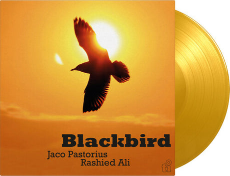 Jaco Pastorius & Rashied Ali - Blackbird album cover and yellow vinyl.