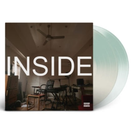 Bo Burnham - Inside (the songs) album cover with 2 coke bottle clear colored vinyl records