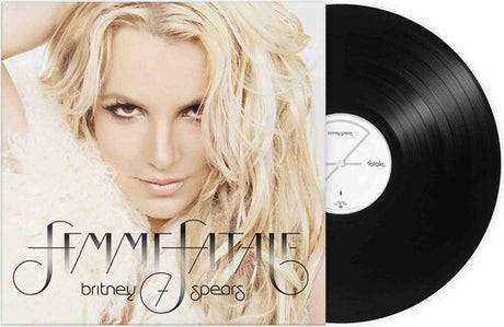 Britney Spears - Femme Fatale album cover and black vinyl.