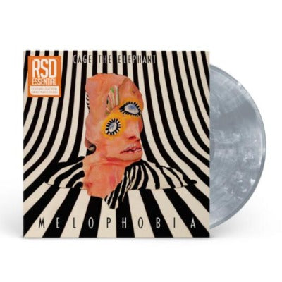 Cage the Elephant - Melophobia album cover with custom clear & smoky white swirl vinyl record