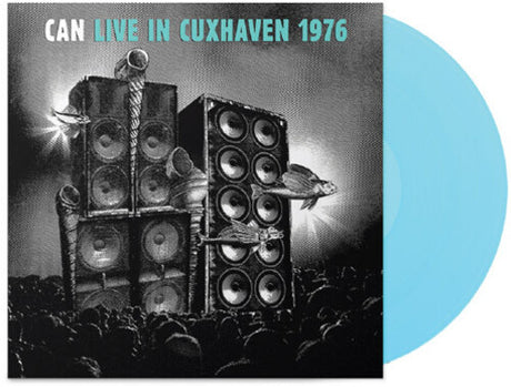 Can - Live in Cuxhaven 1976 album cover with light blue vinyl record