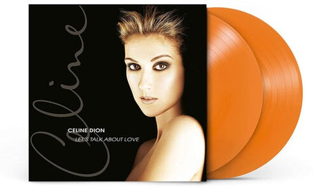 Celine Dion - Let's Talk About Love album cover and 2 orange vinyl.