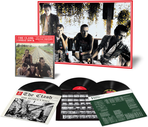 The Clash - Combat Rock + The People's Hall album cover and 3 black vinyl.